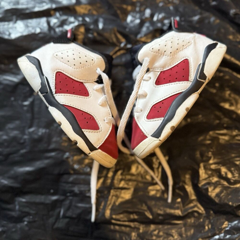 Jordan 6 Retro Carmine Kids Sneakers 7C 384667-106